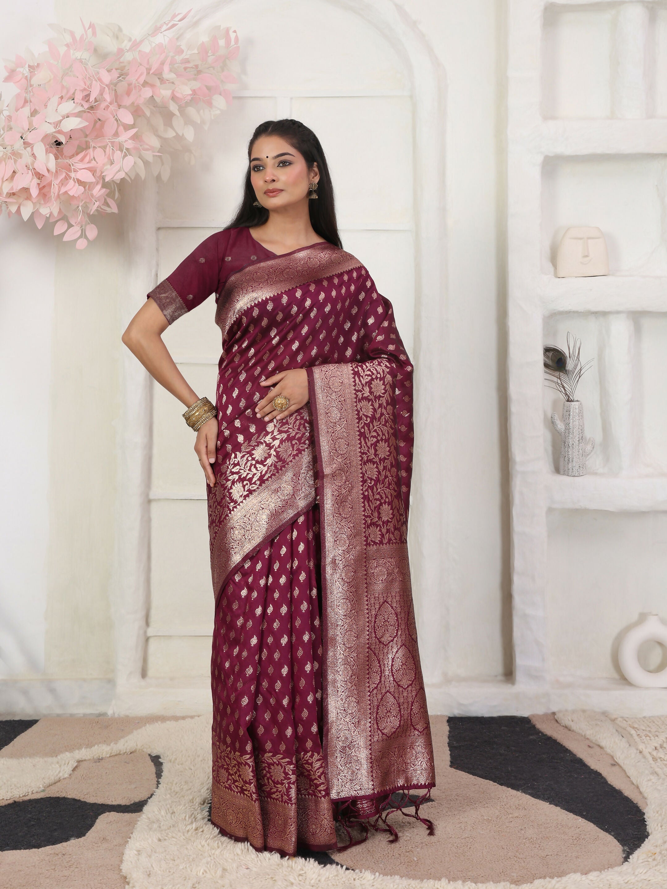 Shree Shyam Fashion Lichi Silk Green Saree