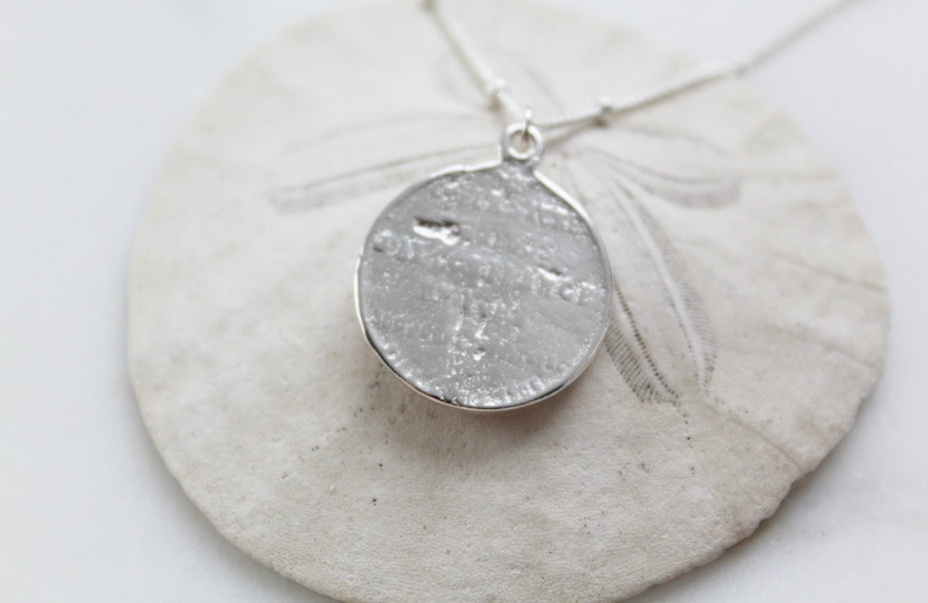 Sacred Heart Coin minimalist version in silver