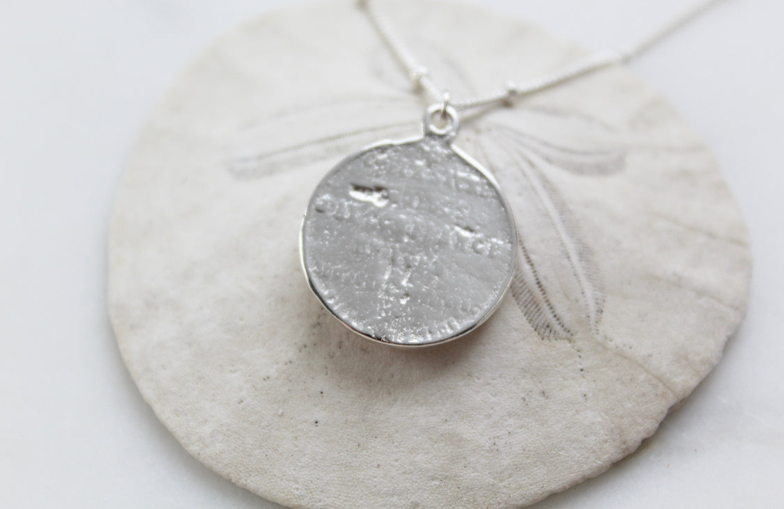 Sacred Heart Coin minimalist version in silver