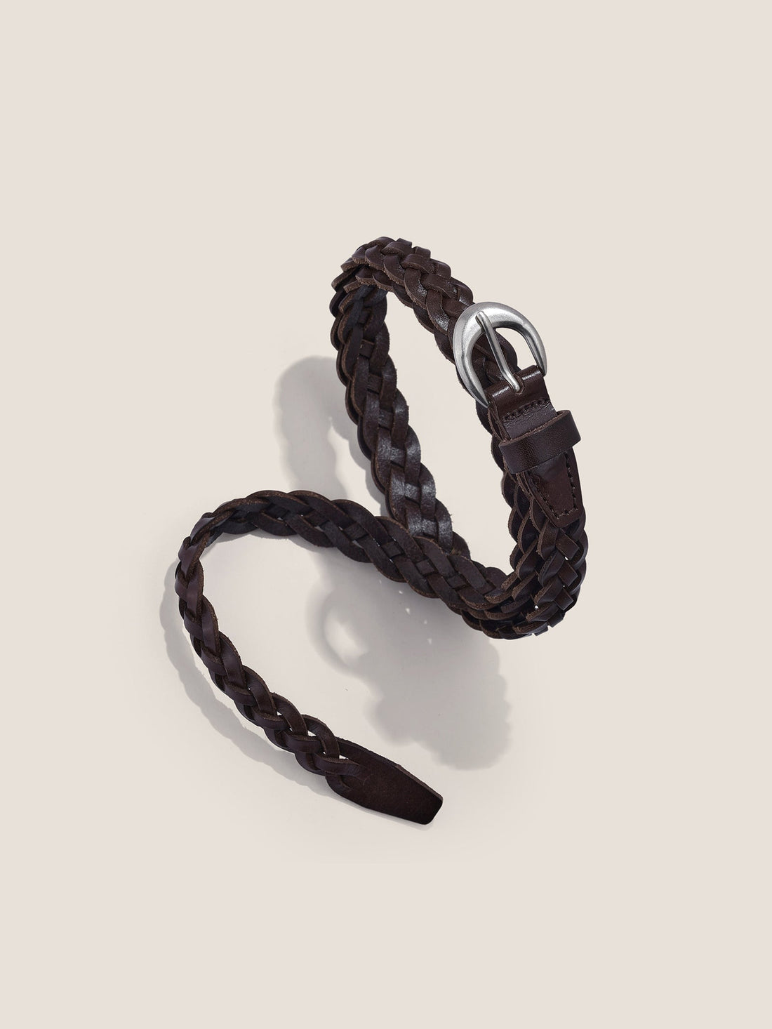 Premium Cowhide Retro Hand-Woven Twisted Thin Belt
