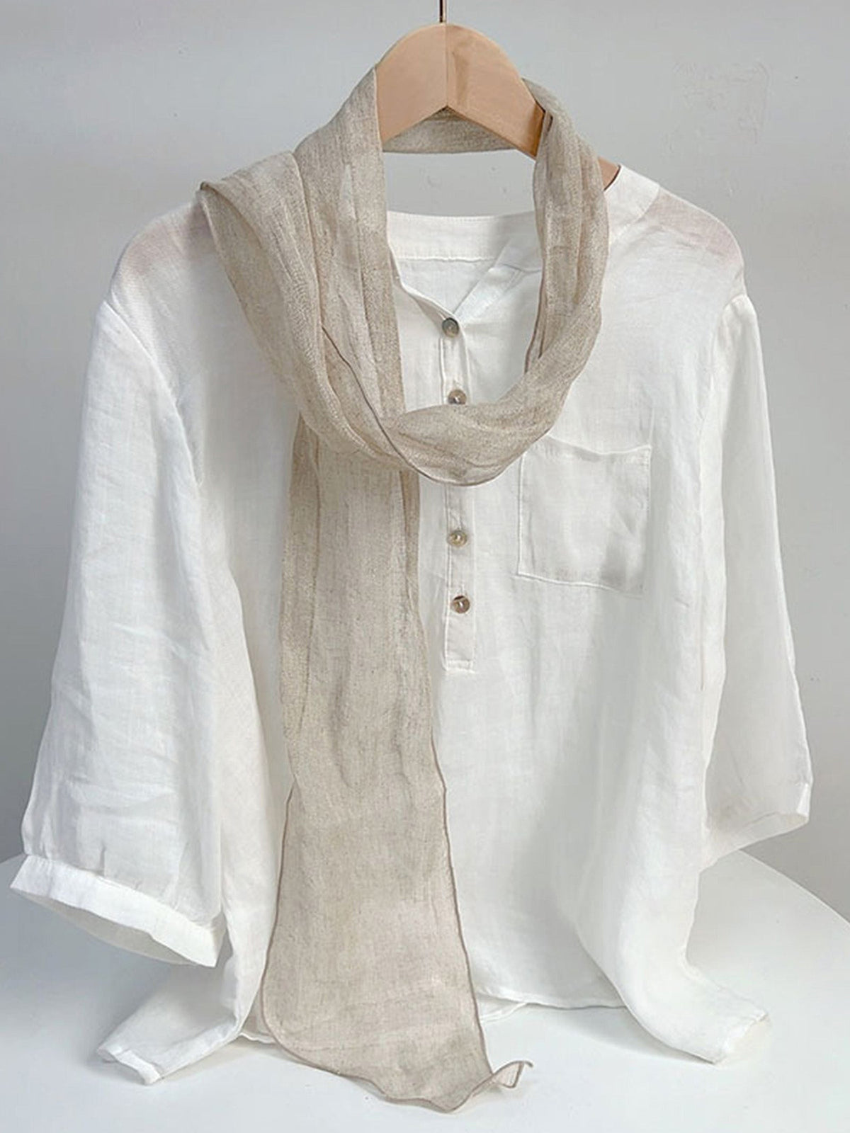 100% Linen Hand-Tie-Dyed Scarf