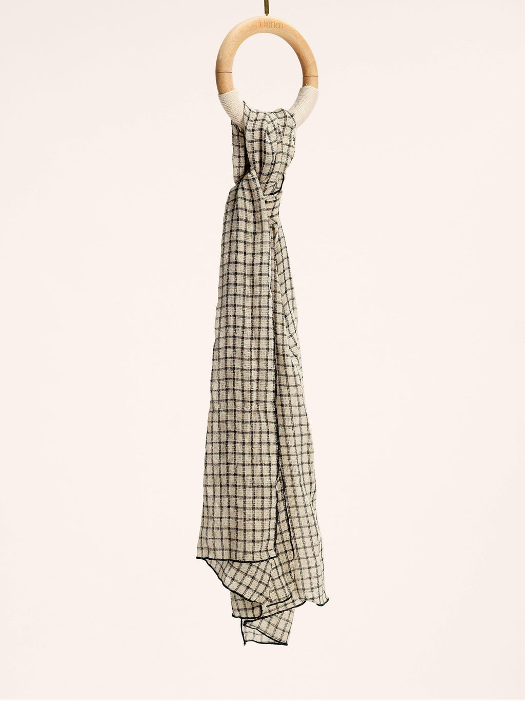 Linen Windowpane Check Scarf