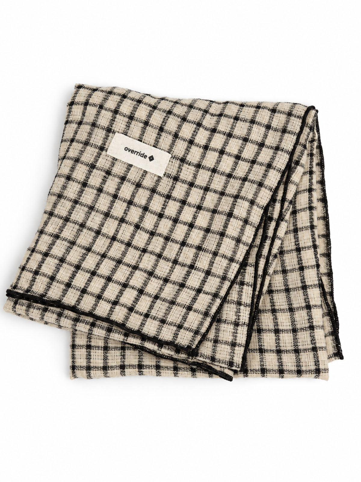 Linen Windowpane Check Scarf