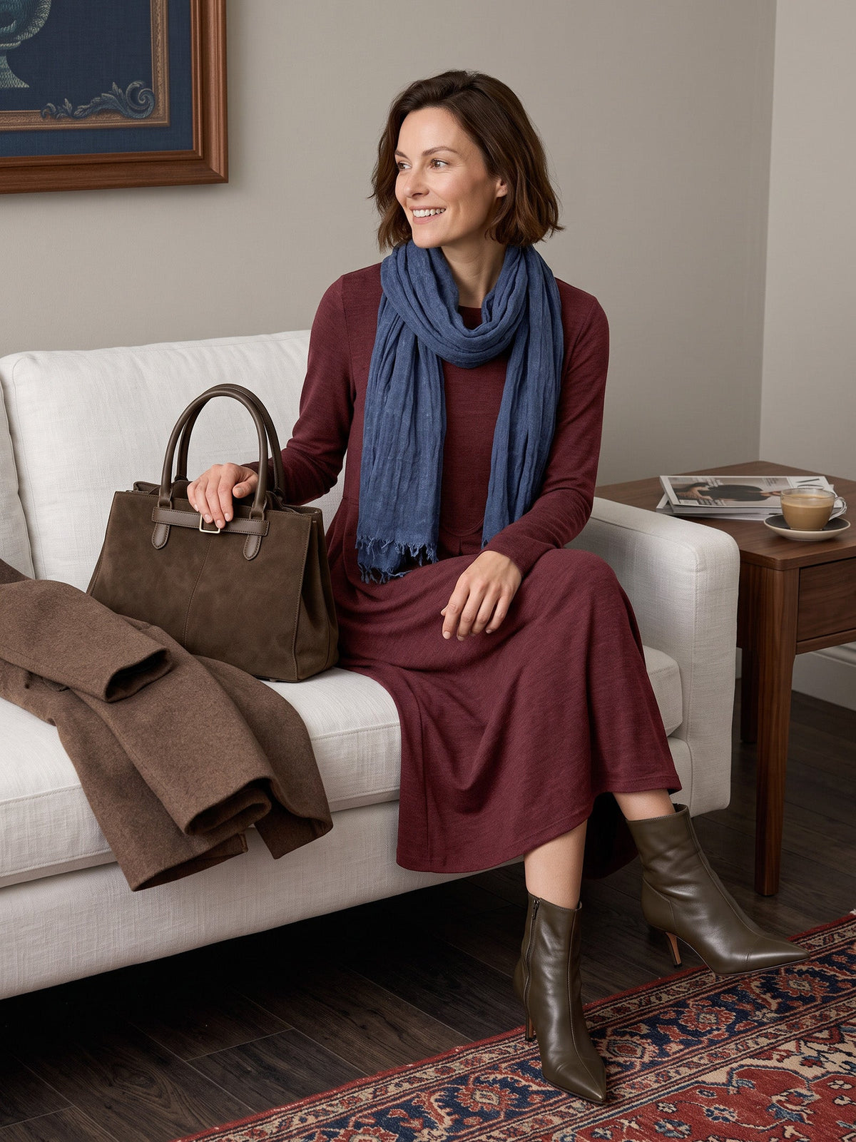 Airy Wool Fringed Scarf