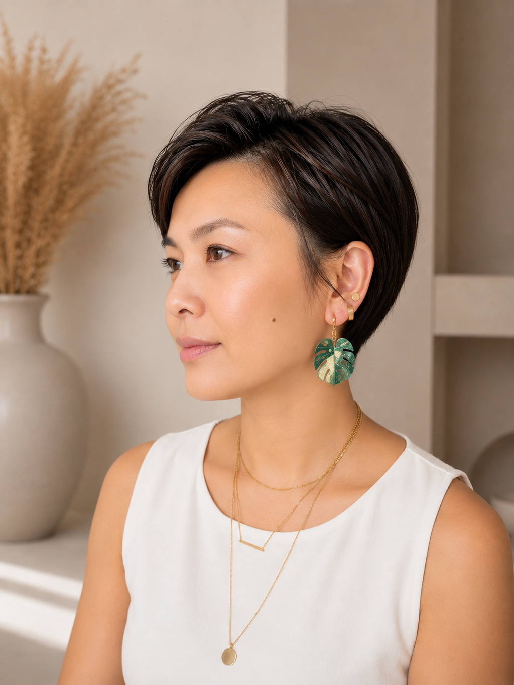 Monstera Yoda Botanical Polymer Clay Statement Earrings