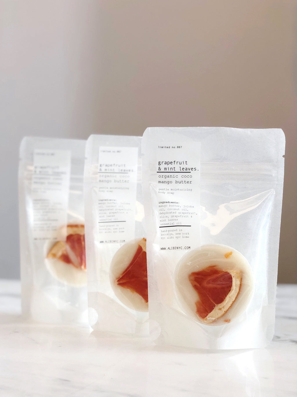 GRAPEFRUIT + MINT LEAVES ORGANIC COCO MANGO BUTTER SOAP