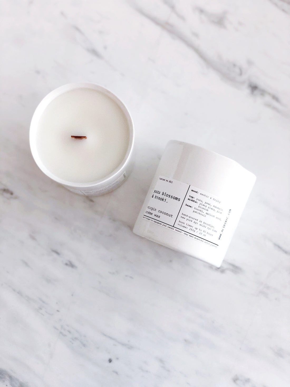 Yuzu Blossom and Hinoki Scented Virgin Coconut Creme Wax Candle - Image 4