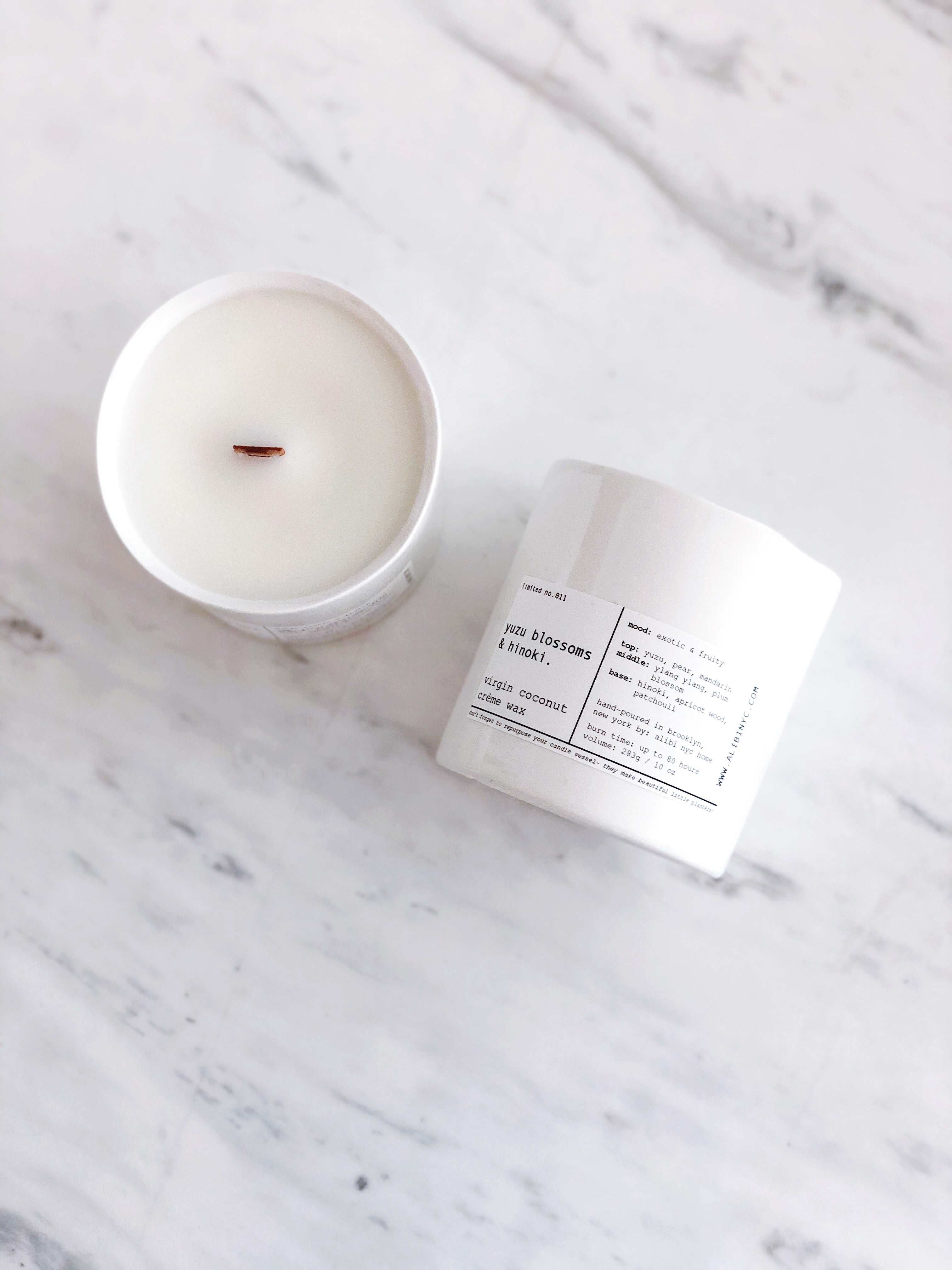 Yuzu Blossom and Hinoki Scented Virgin Coconut Creme Wax Candle - Image 4