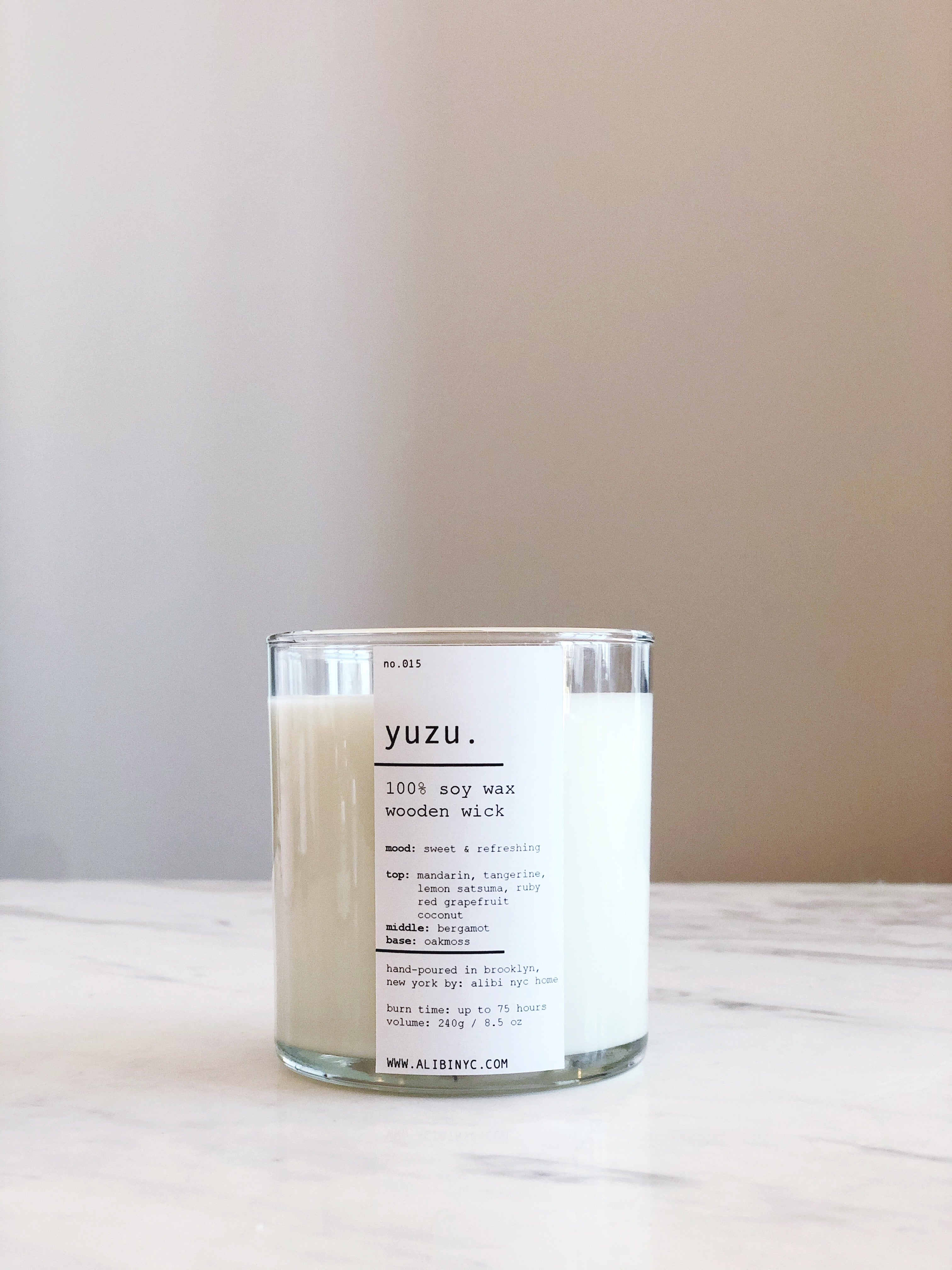 Yuzu 100% Soy Wax Wooden Wick Candle Sweet Refreshing Citrus Scent - Image 2