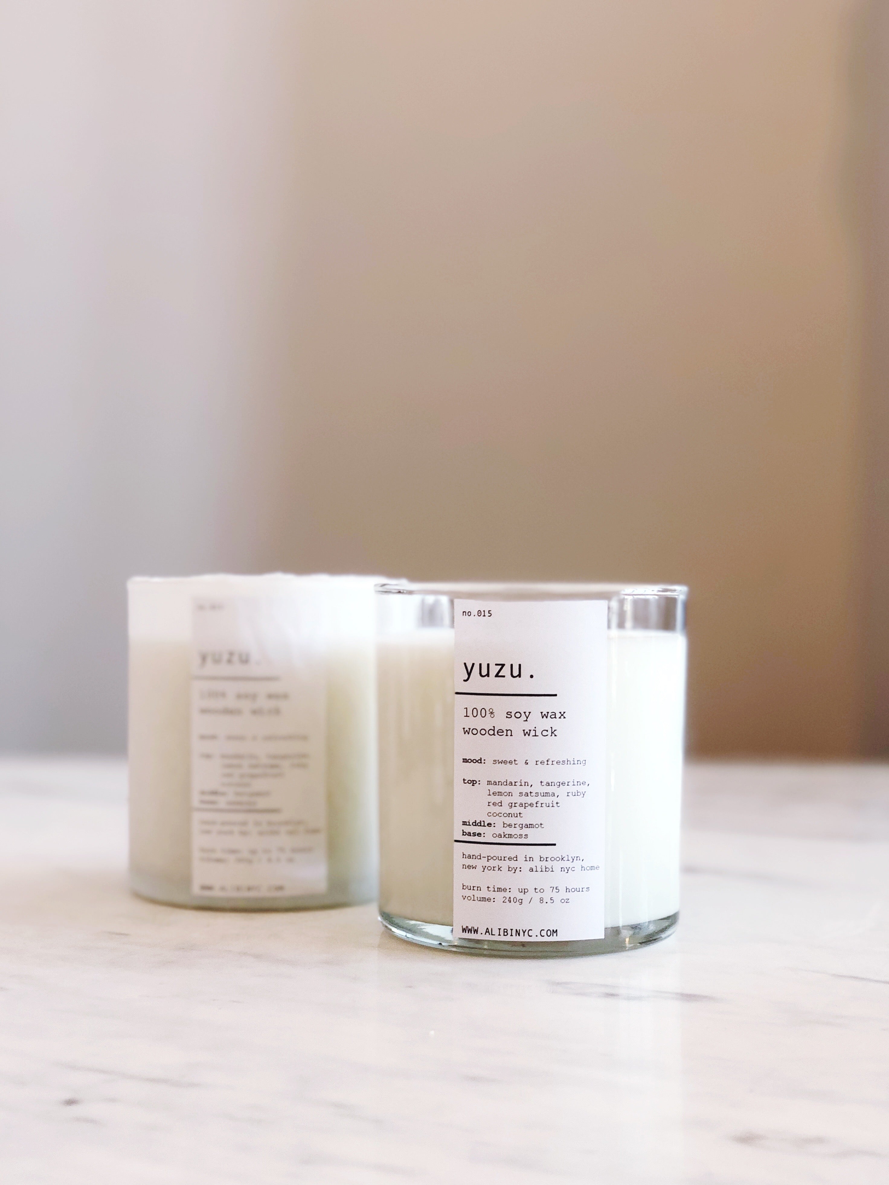 Yuzu 100% Soy Wax Wooden Wick Candle Sweet Refreshing Citrus Scent - Image 3