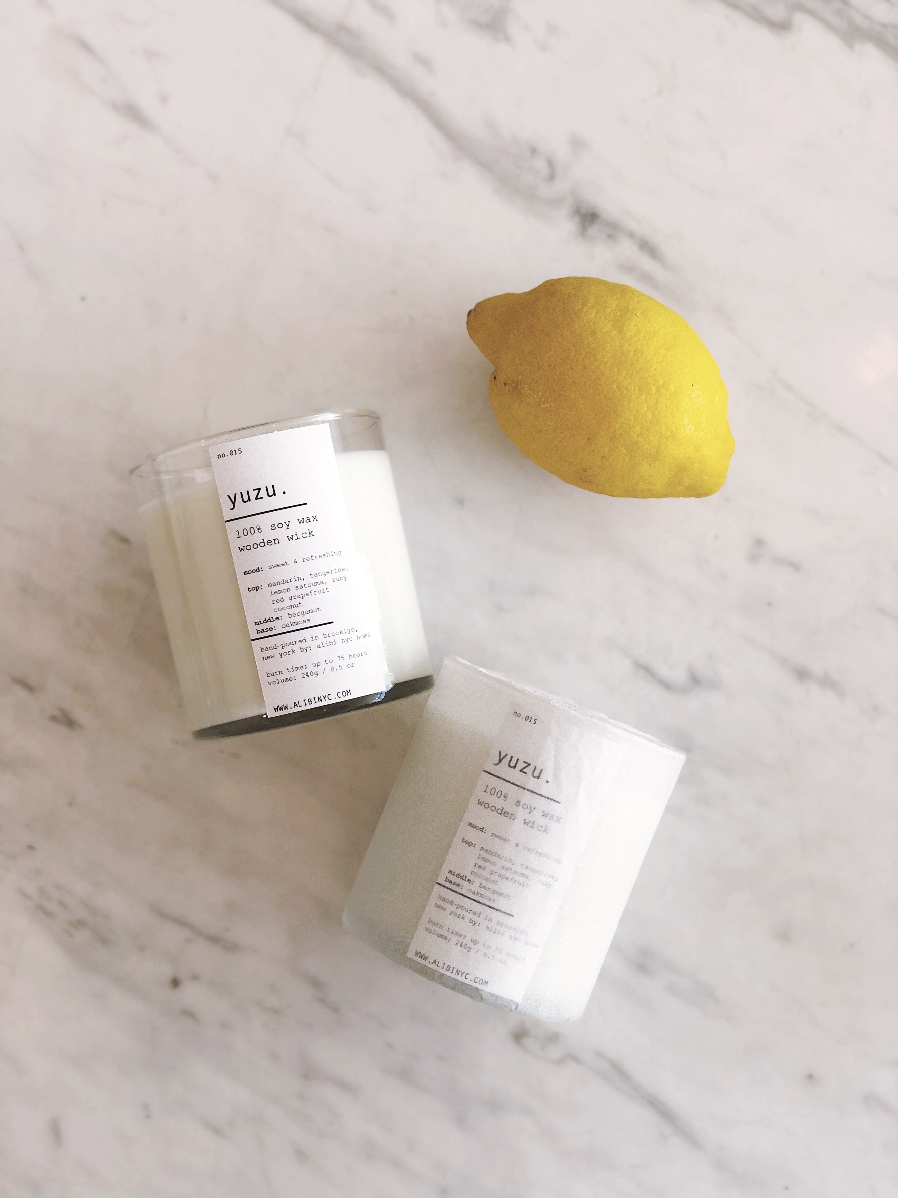 Yuzu 100% Soy Wax Wooden Wick Candle Sweet Refreshing Citrus Scent - Image 4