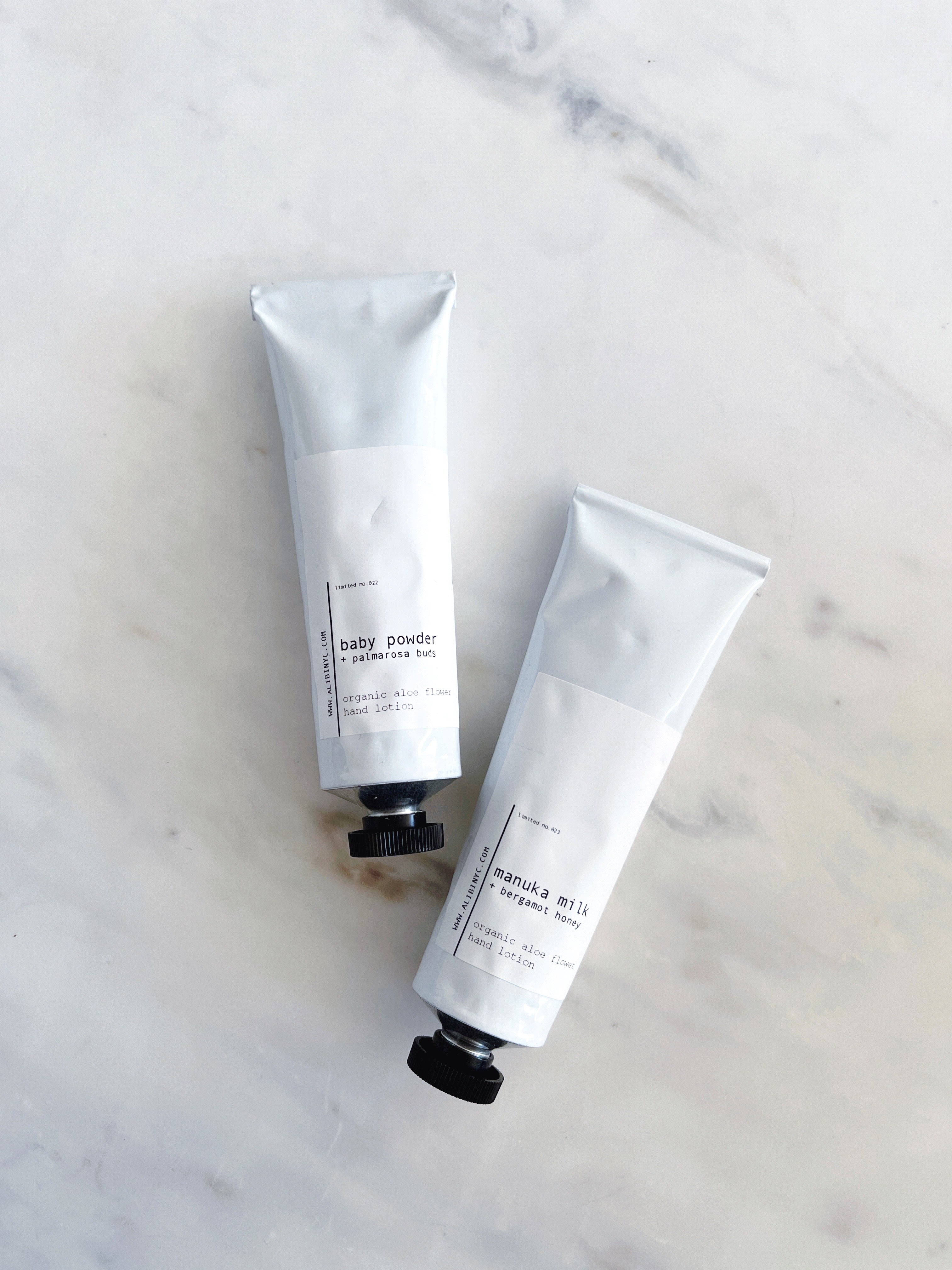 BABY POWDER + PALMAROSA BUDS | ORGANIC ALOE FLOWER HAND LOTION