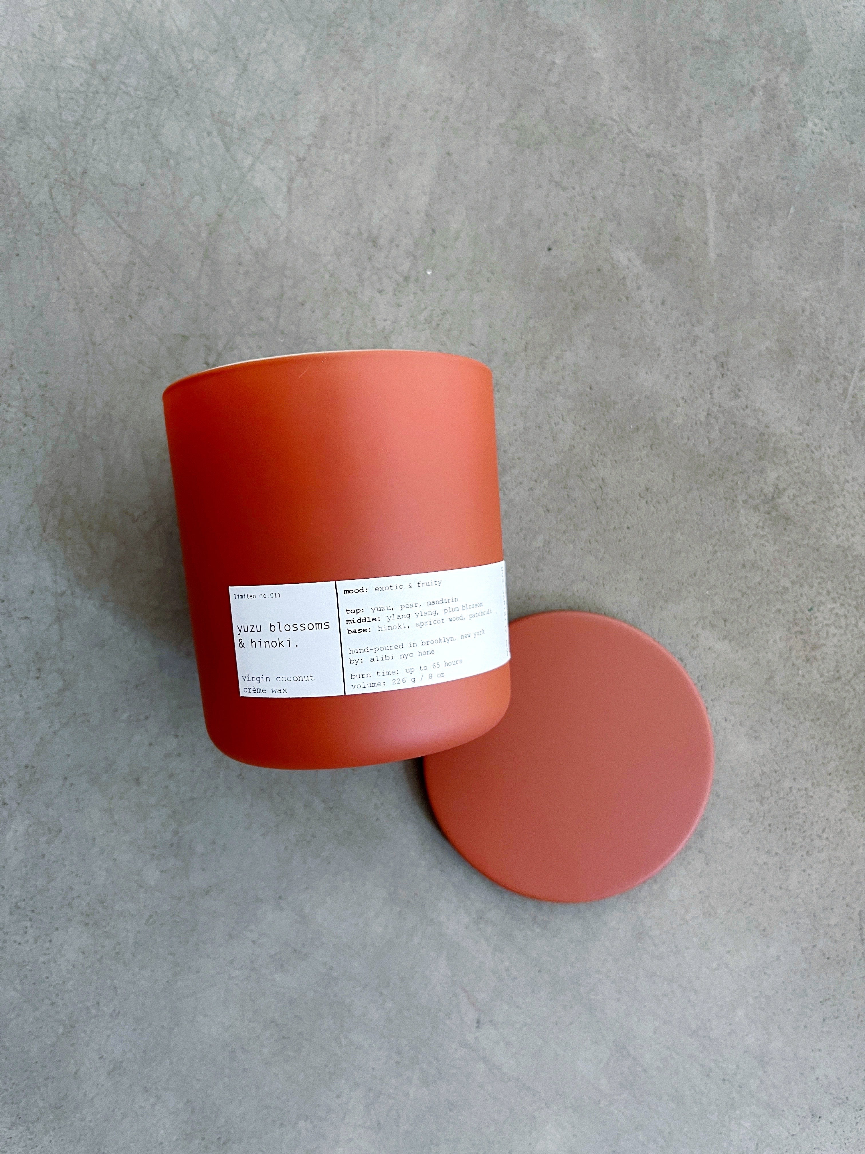 Yuzu Blossom & Hinoki Scented Candle with Coconut Creme Wax 8oz