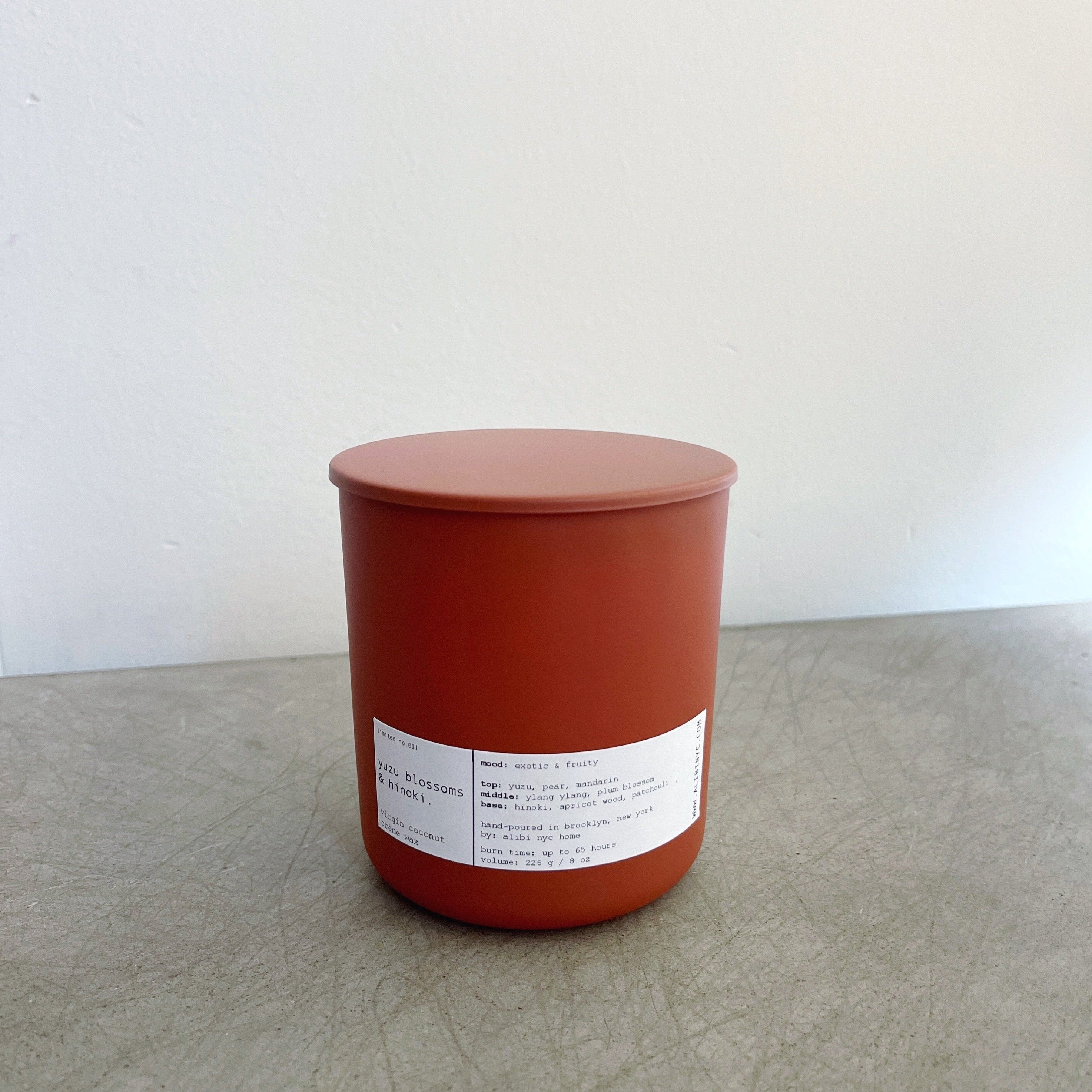 Yuzu Blossom & Hinoki Scented Candle with Coconut Creme Wax 8oz