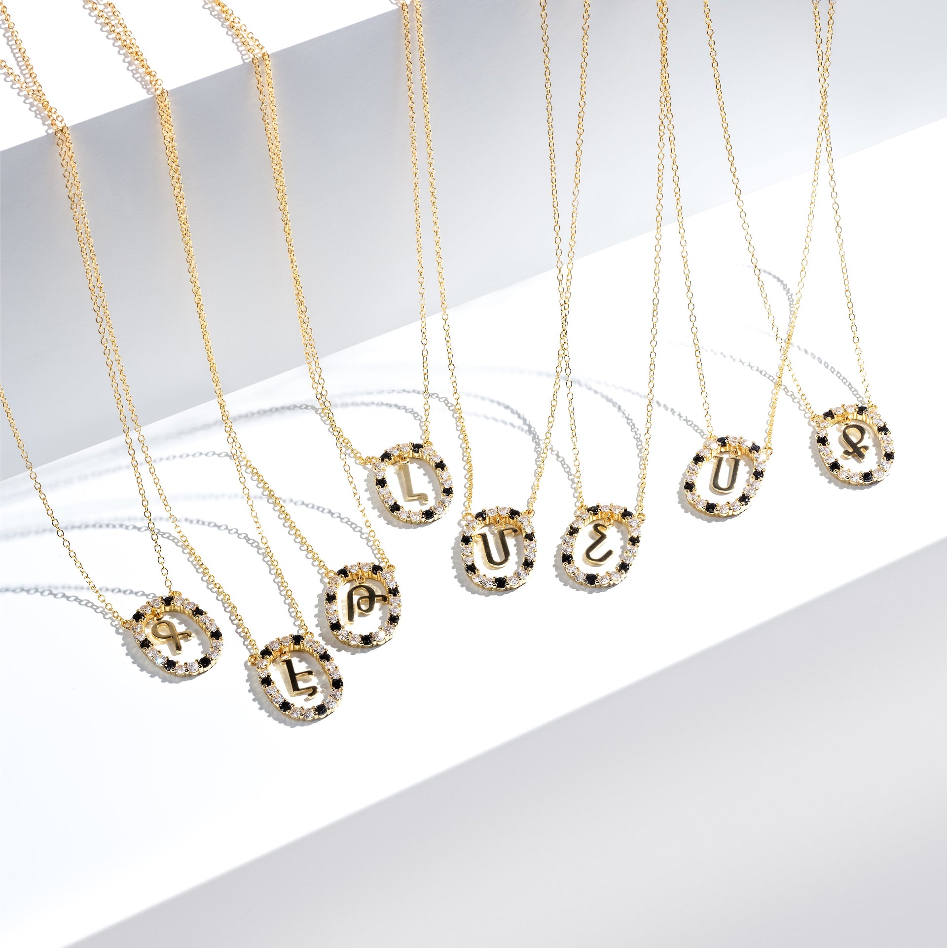 Armenian Alphabet Initial Necklace – Gold-Plated with Zircon