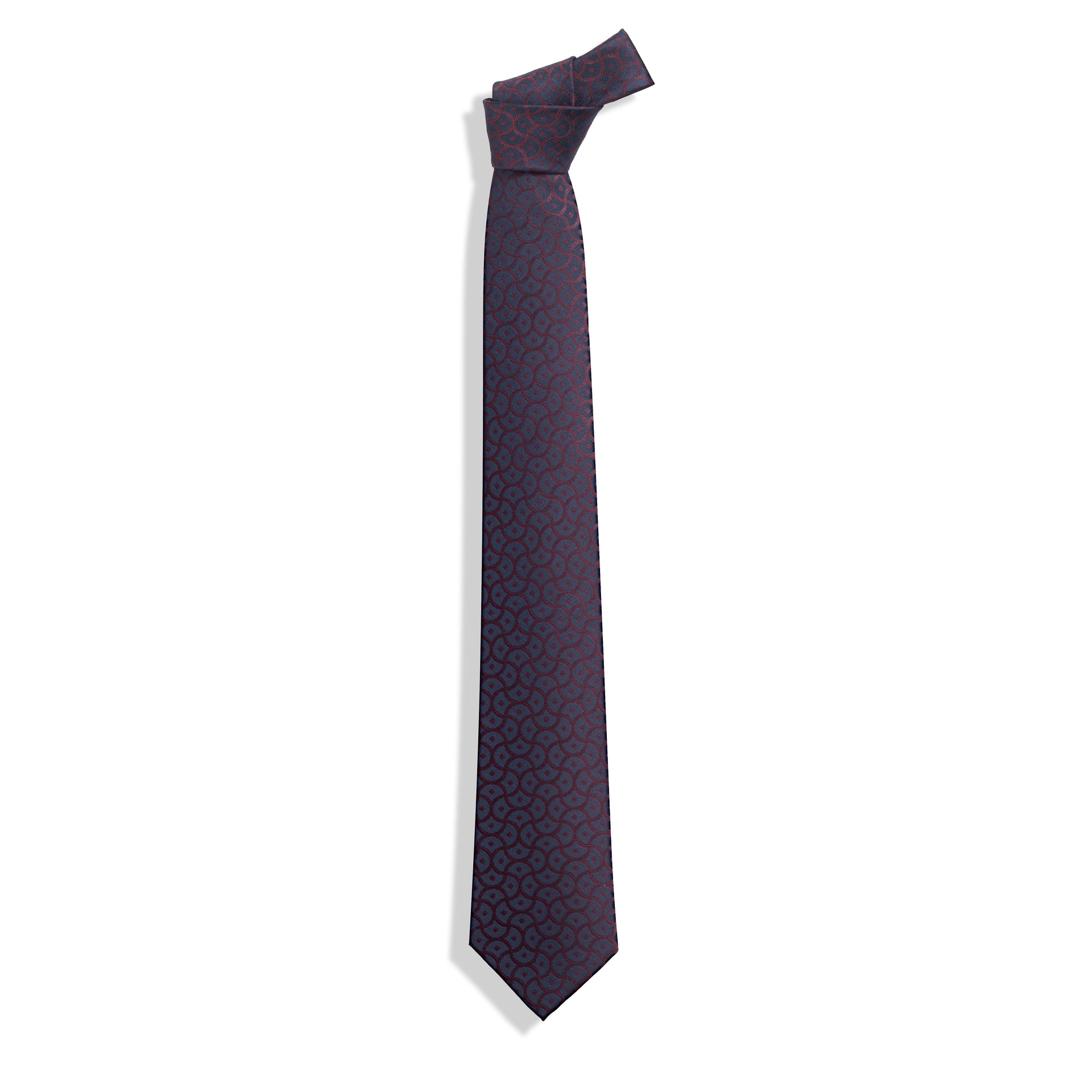 Manuscript Heritage Silk Necktie – Navy & Burgundy