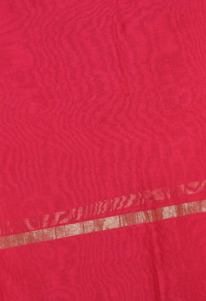 Magenta Banarsi Piping Dupatta with Chanderi Silk Blend