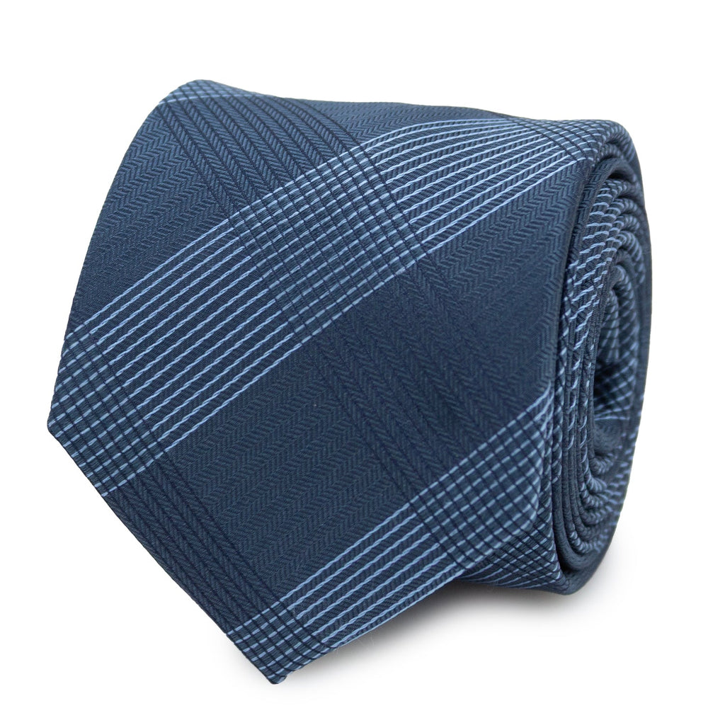 Best Dad Plaid Dark Blue Necktie with Hidden Message - Image 2