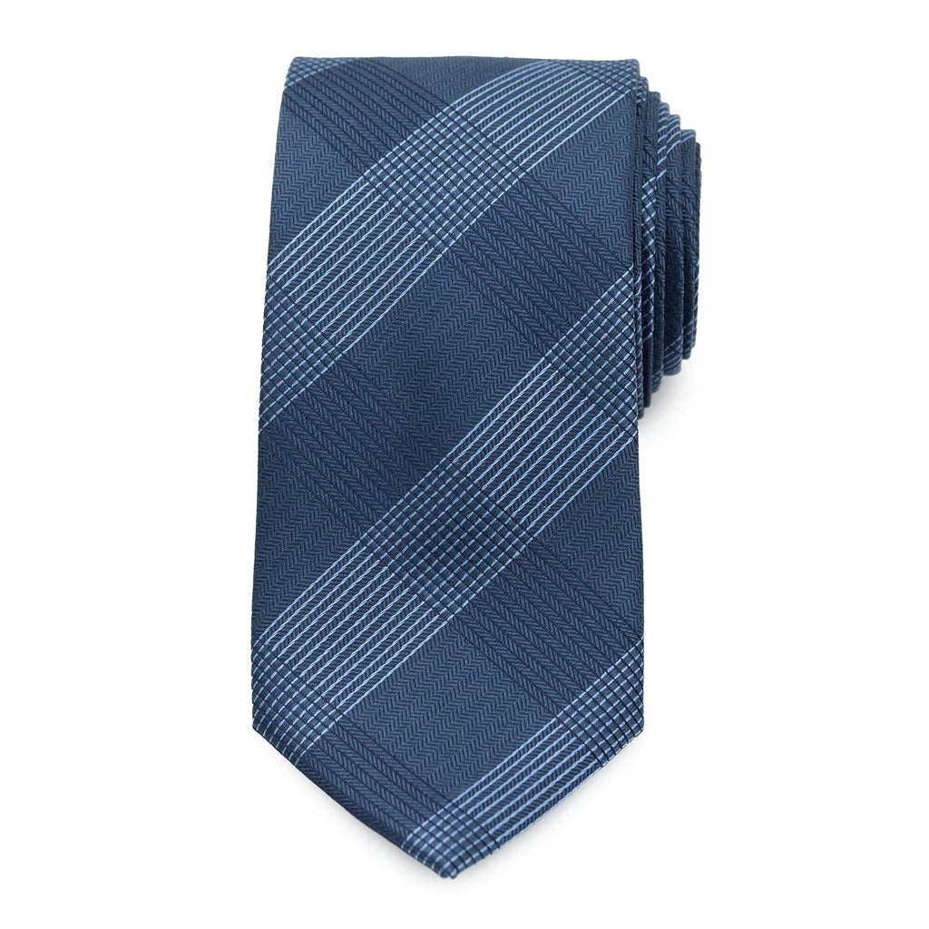 Best Dad Plaid Dark Blue Necktie with Hidden Message - Image 3