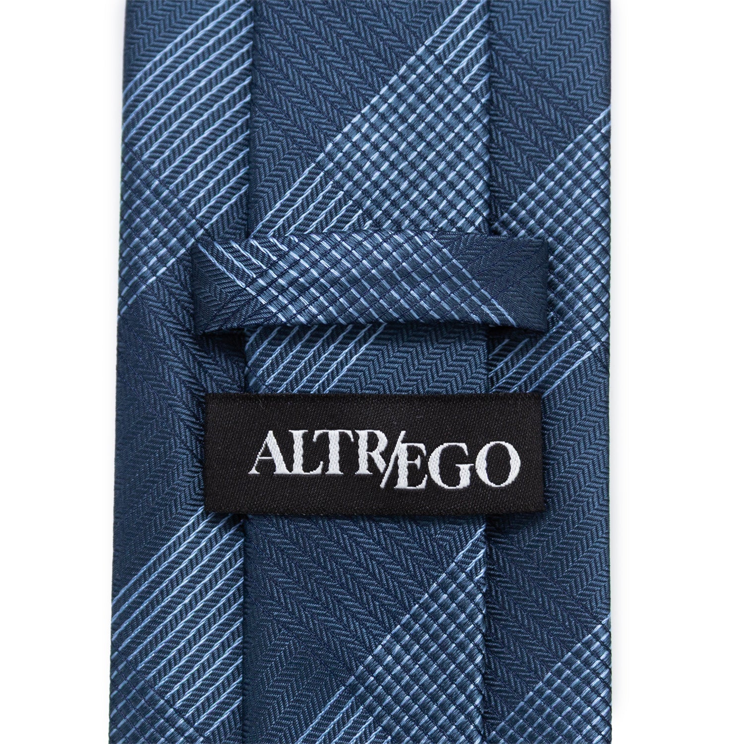 Best Dad Plaid Dark Blue Necktie with Hidden Message - Image 5