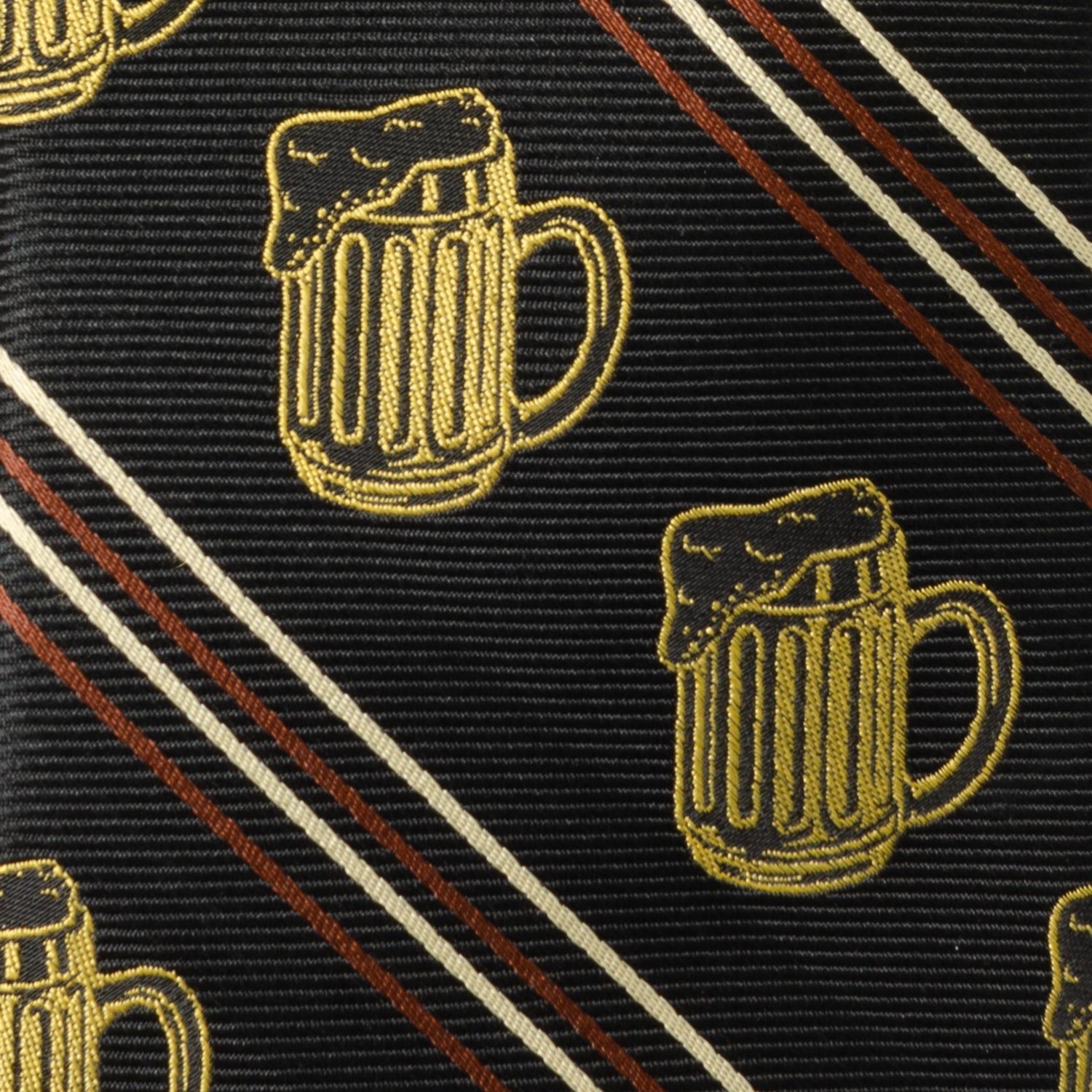 Beer Mug Theme Men's Gift Set with Tie, Pocket Square, and Cufflinks