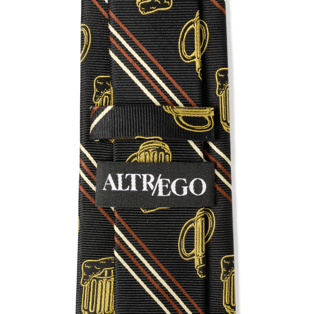 Beer Mug Theme Men's Gift Set with Tie, Pocket Square, and Cufflinks