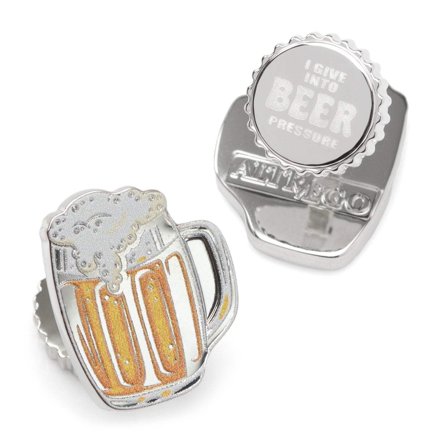 Beer Mug Silver Cufflinks for Men Novelty Beer Drinker Gift - Image 3