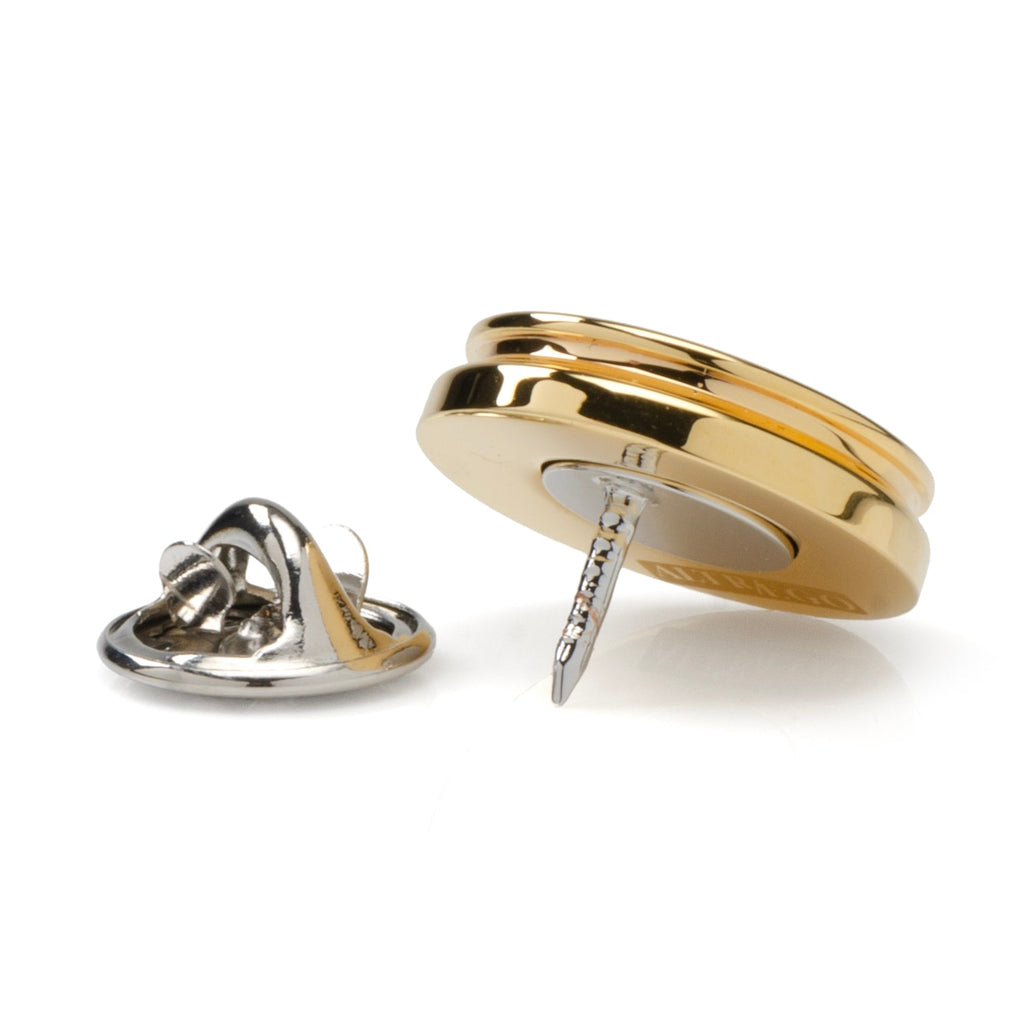 9mm Bullet Lapel Pin Gold and Silver Tone Men's Accessory - Image 4