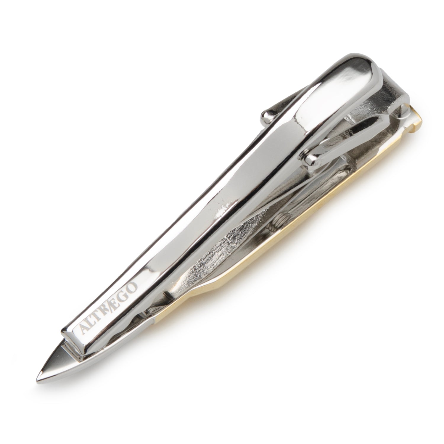 Gold and Silver Tone 50 Caliber Bullet Design Tie Clip - Image 3