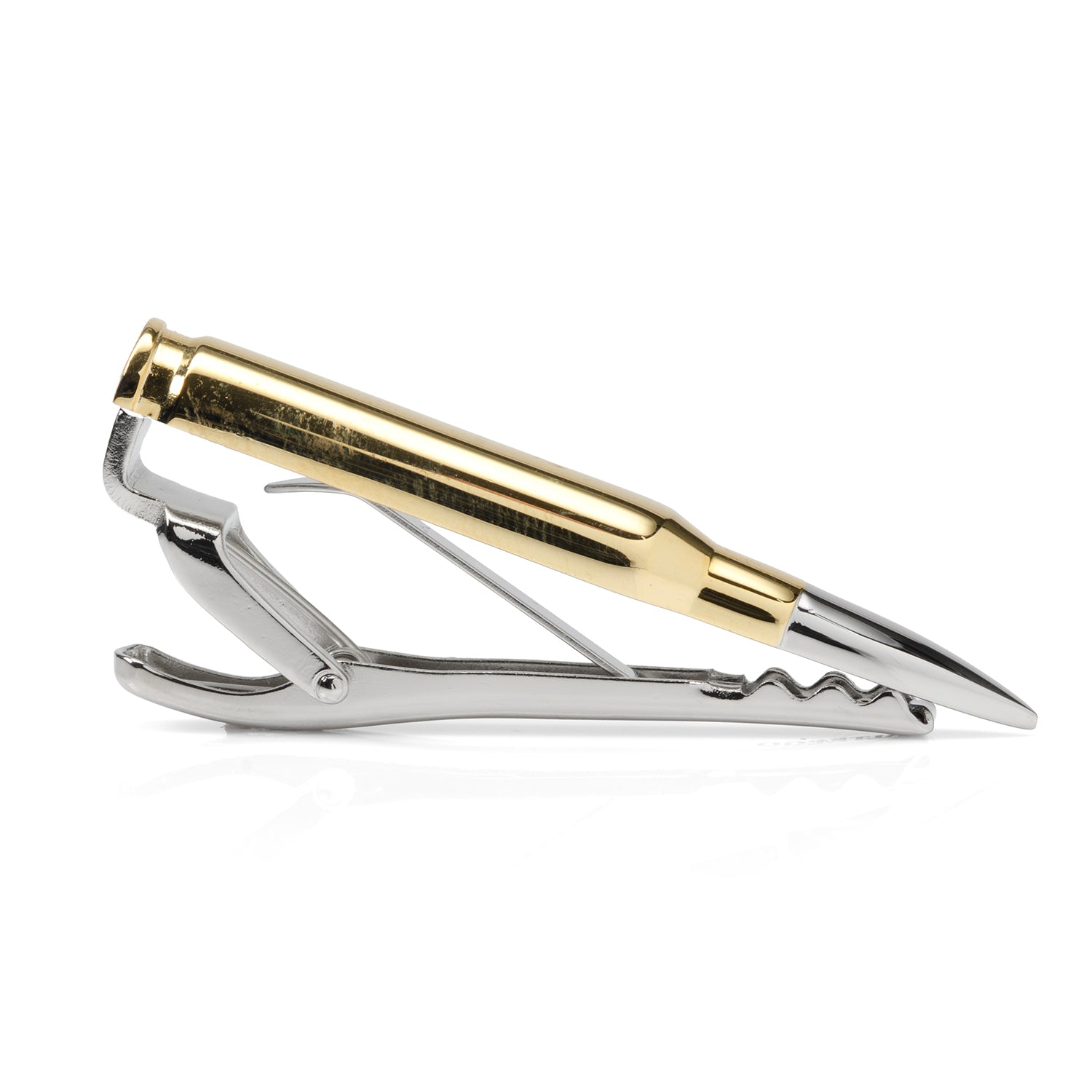 Gold and Silver Tone 50 Caliber Bullet Design Tie Clip - Image 5
