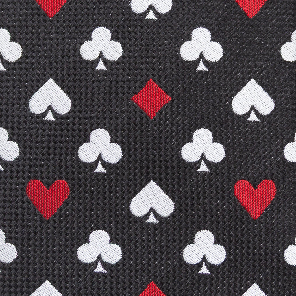 Card Suits Vegas Print Black Tie with Secret Hidden Message - Image 6