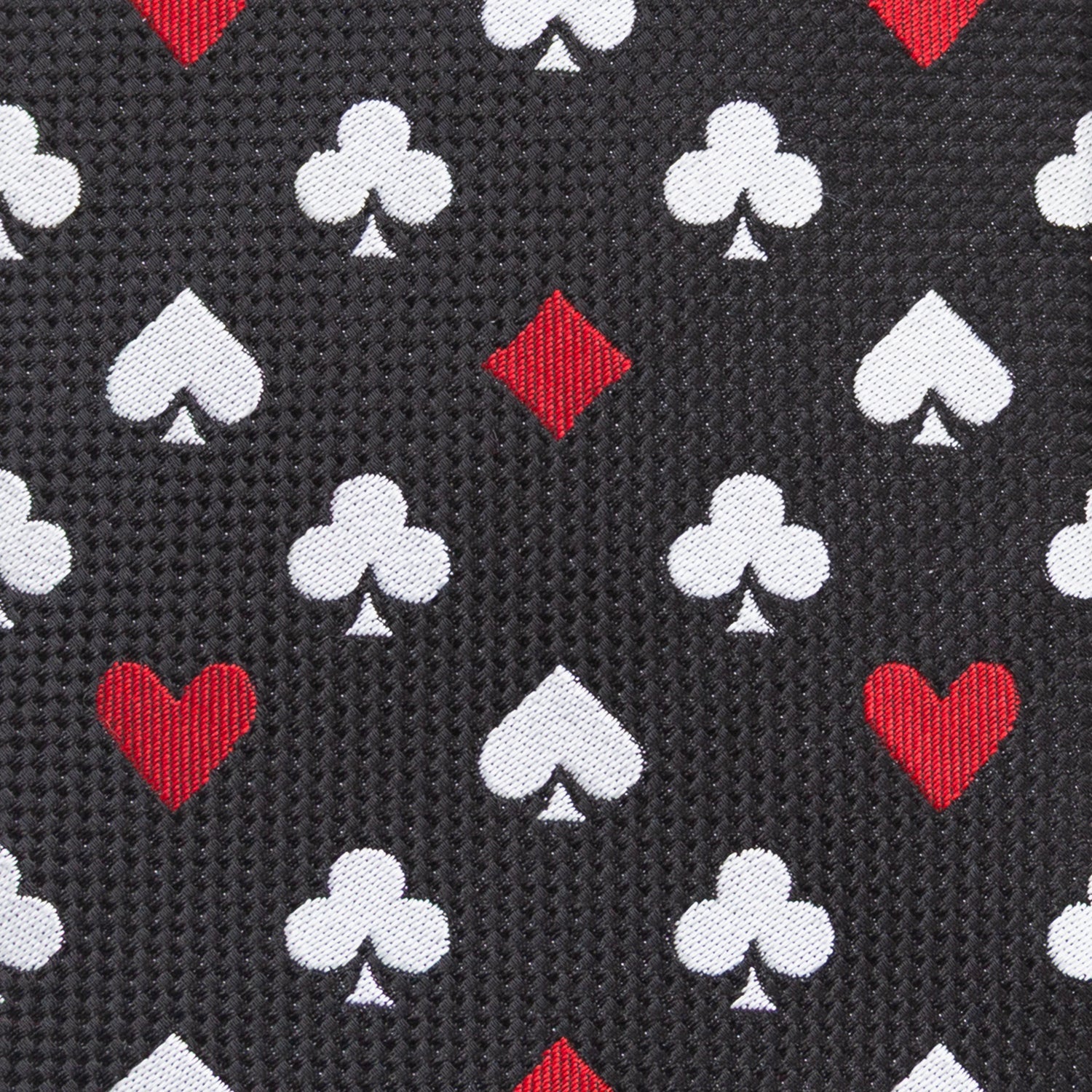 Card Suits Vegas Print Black Tie with Secret Hidden Message - Image 6