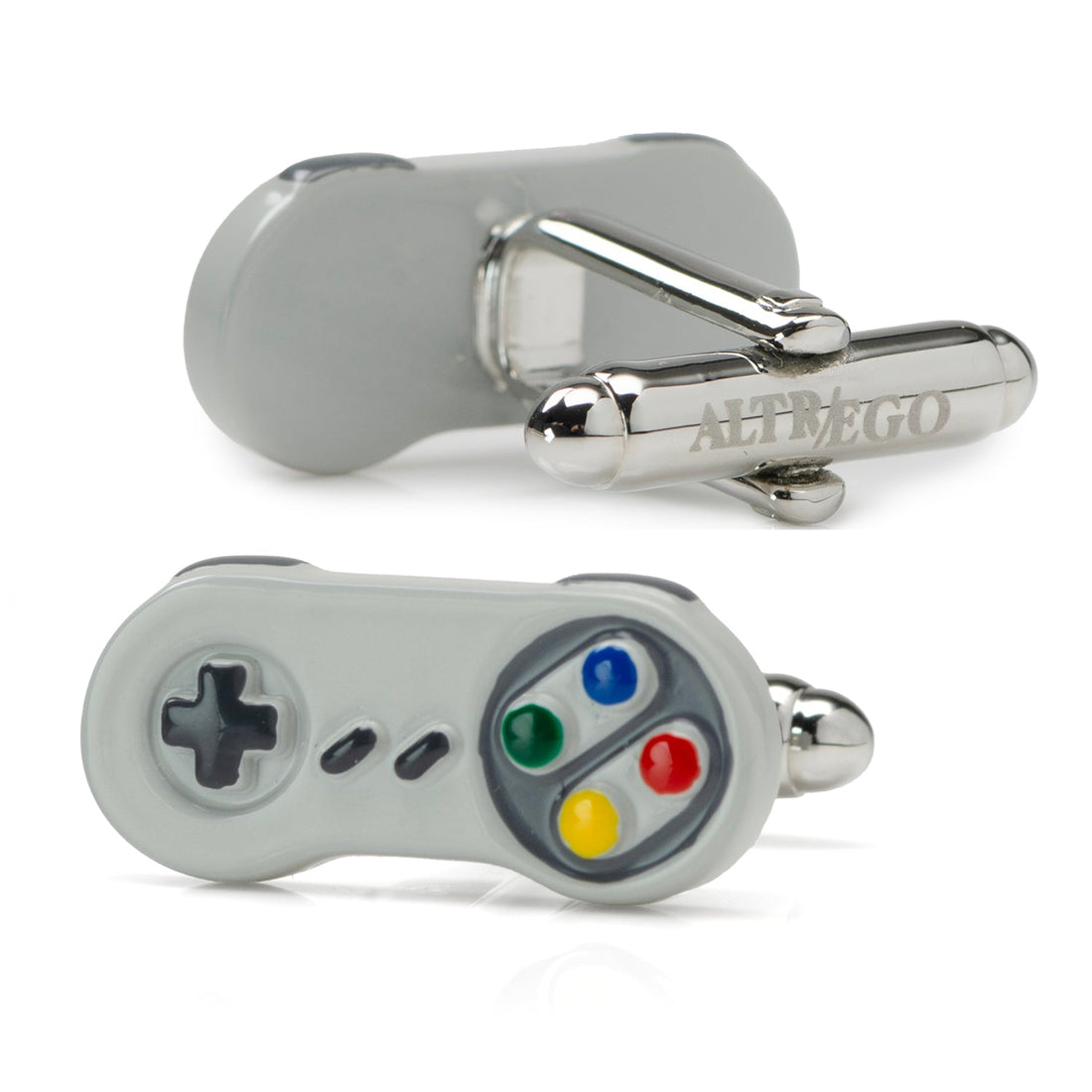 Vintage Game Controller Cufflinks in Gray and Multi-Color - Image 3