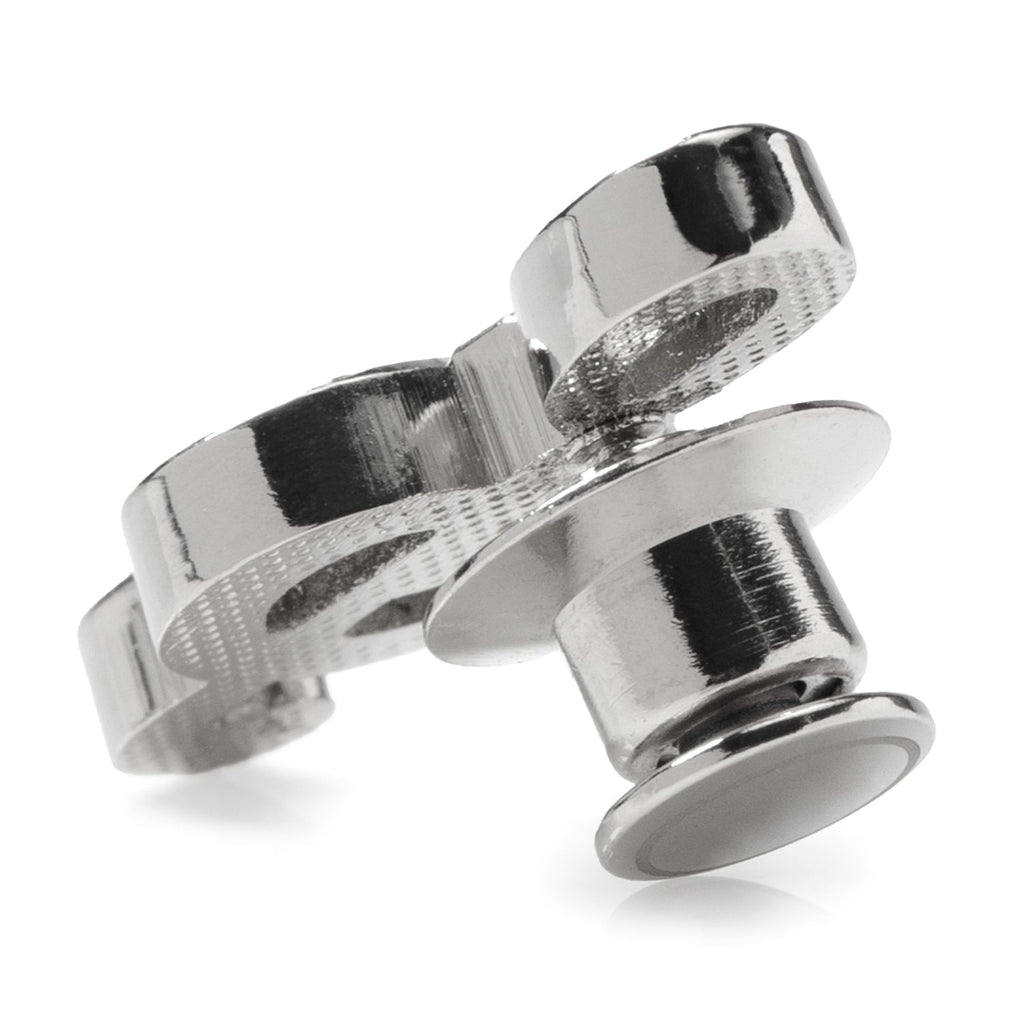 Silver Music Note Cufflinks and Lapel Pin Gift Set - Image 4
