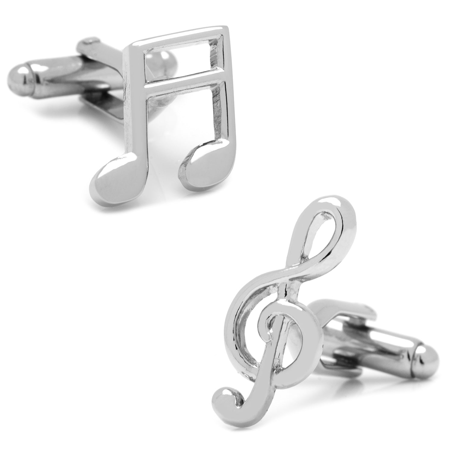 Silver Music Note Cufflinks and Lapel Pin Gift Set - Image 7