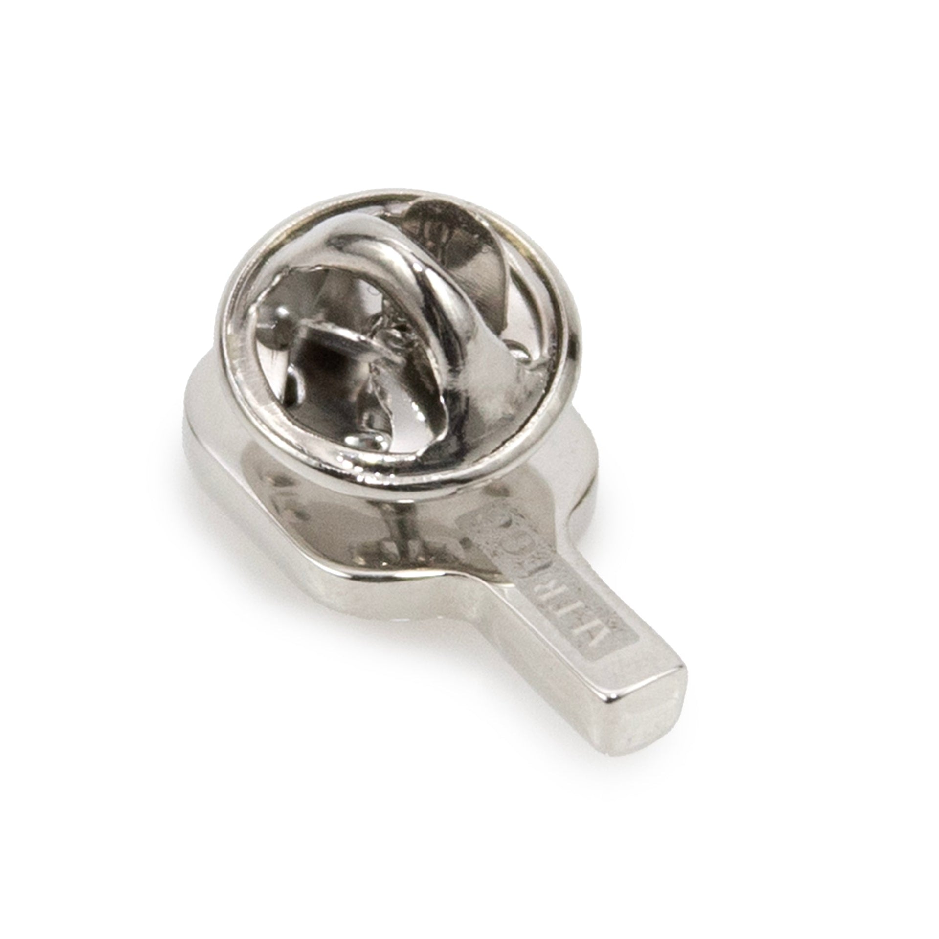 Silver Pickleball Racket Lapel Pin with Yellow Ball Detail - Image 3