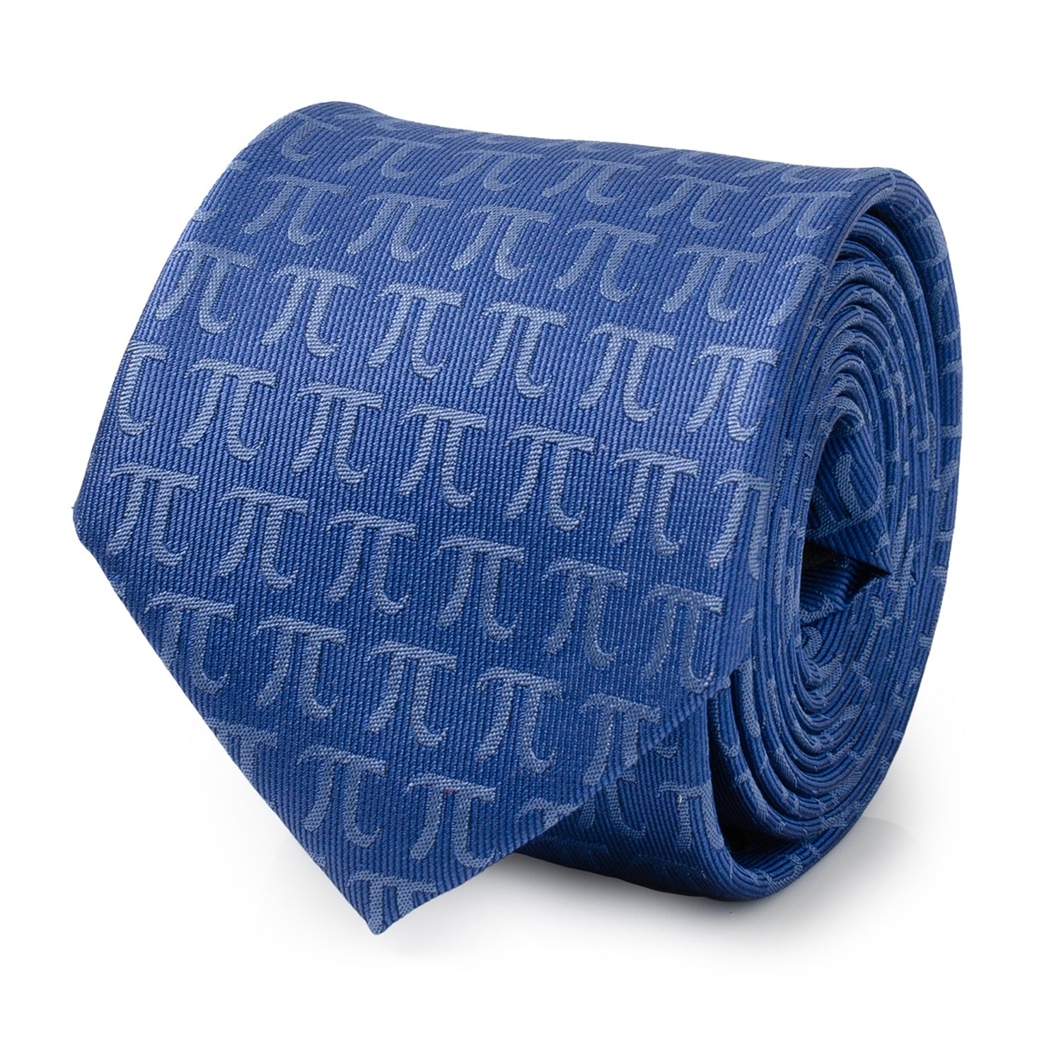 Pi Mathematics Symbol Print Blue Men's Tie - Image 3
