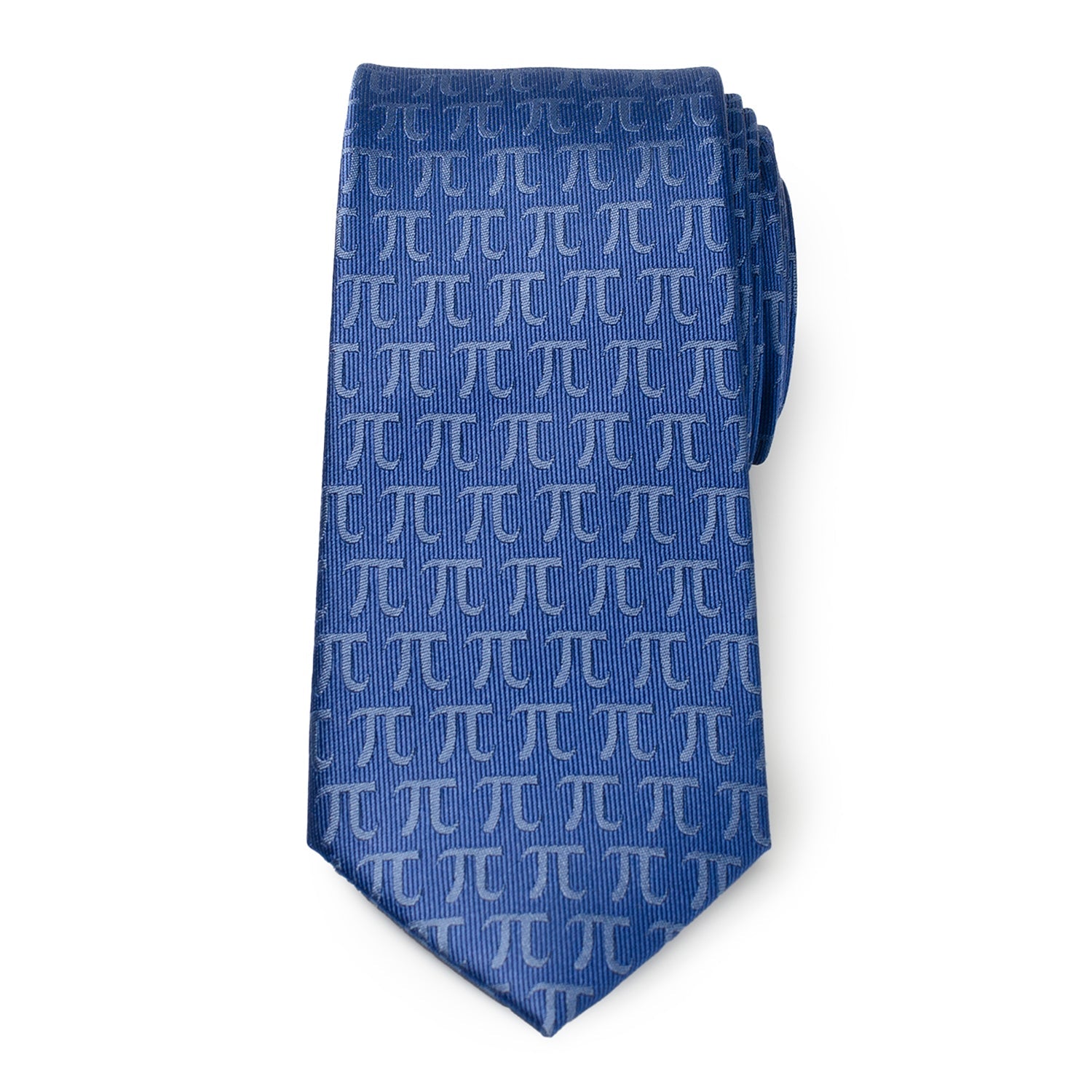 Pi Mathematics Symbol Print Blue Men's Tie - Image 4
