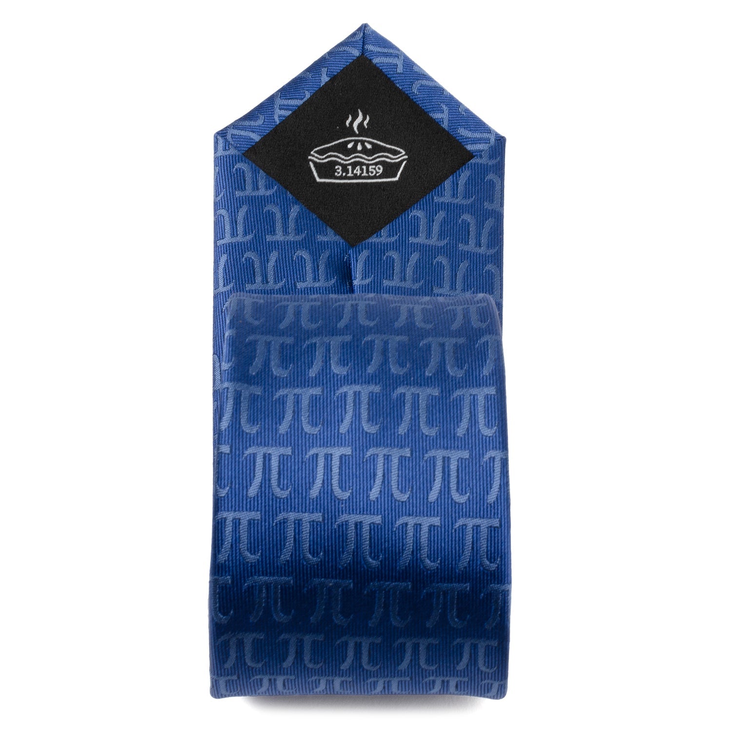 Pi Mathematics Symbol Print Blue Men's Tie - Image 5