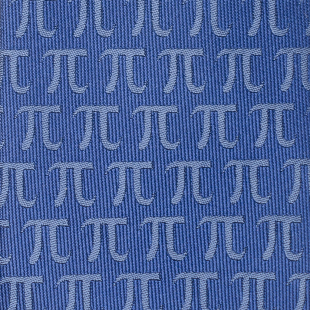 Pi Mathematics Symbol Print Blue Men's Tie - Image 6
