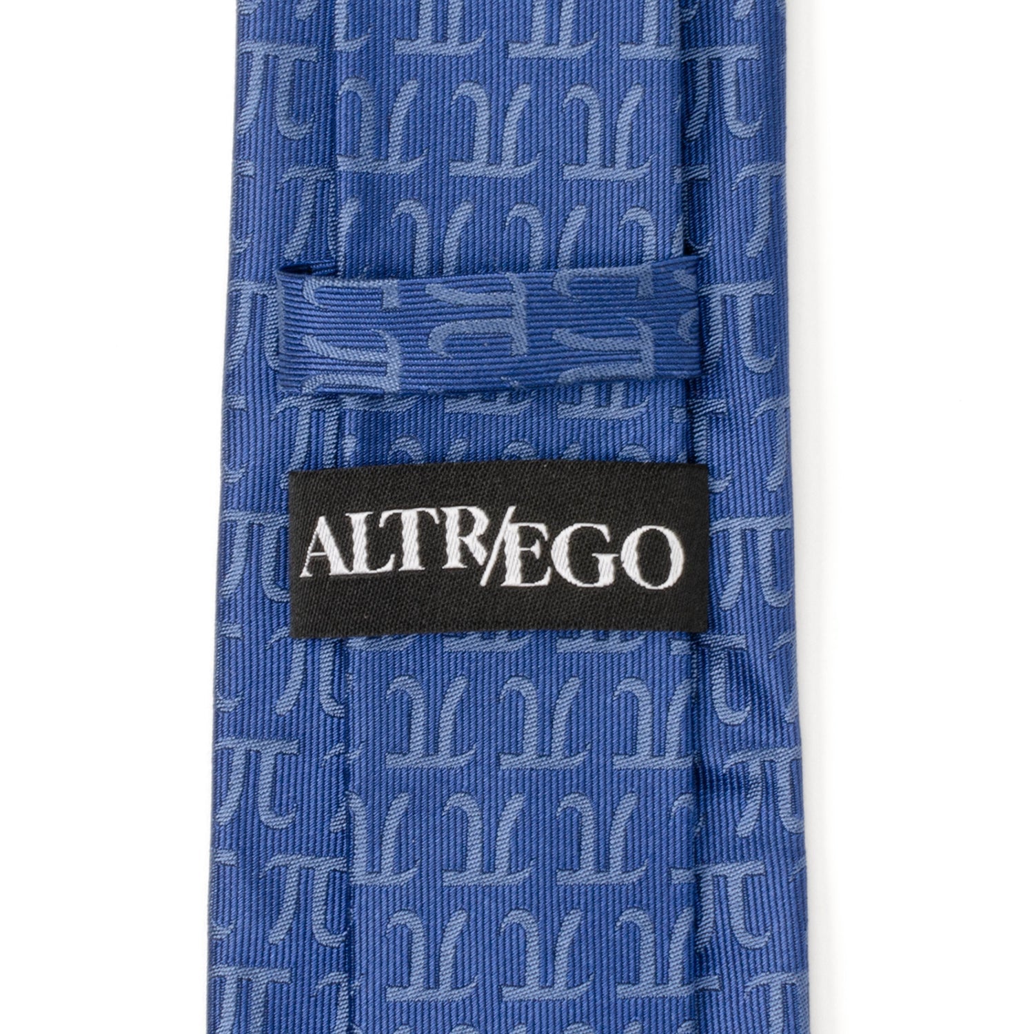 Pi Mathematics Symbol Print Blue Men's Tie - Image 7