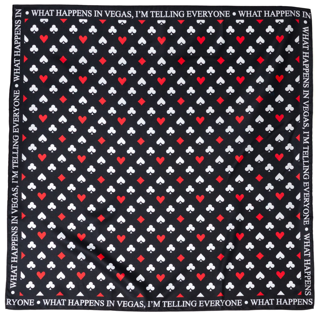 Satin Card Suits Vegas Black Scarf