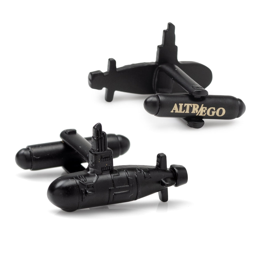 Black US Submarine 3D Cufflinks for Naval Enthusiasts - Image 3