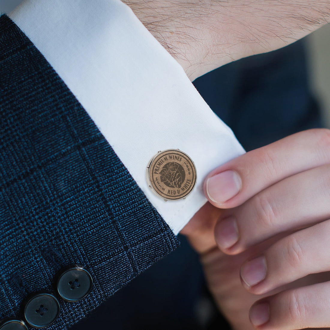 Wine Barrel Metal Cufflinks for Wine Enthusiasts and Sommeliers - Image 2