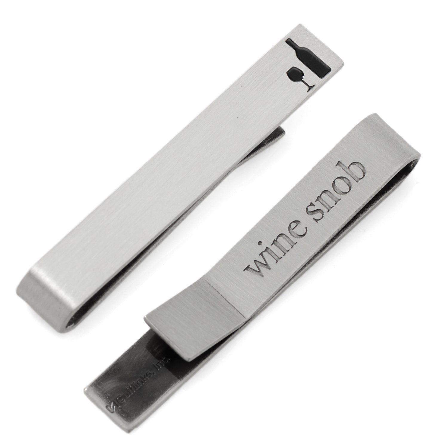 Wine Lover Cufflinks and Tie Bar Gift Set in Antique Silver - Image 6