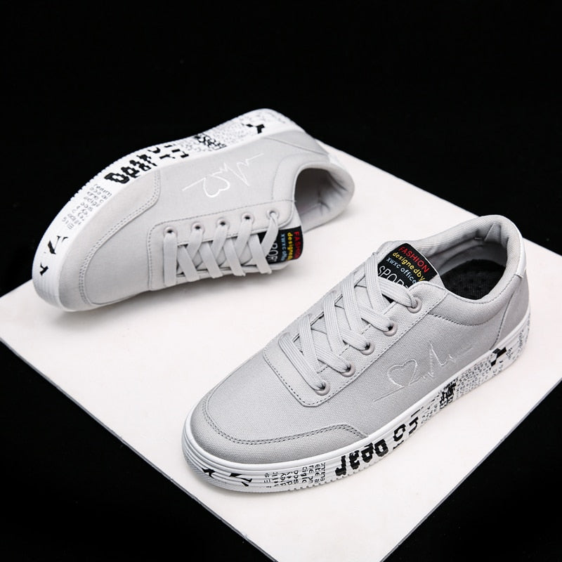 Women's Harajuku Vulcanized Lace-Up Sneakers with Heart Print - Image 3