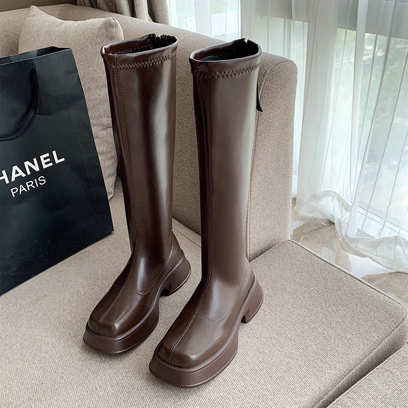 Women's Harajuku Style Chunky Platform Knee-High Boots - Image 8