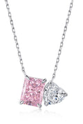 Double Stone Pendant Sterling Silver Necklace