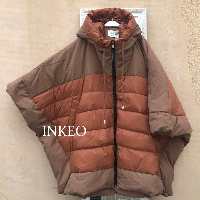 Women's Thickened Brown Bat-Sleeve Cloak Jacket Harajuku Style - Image 8