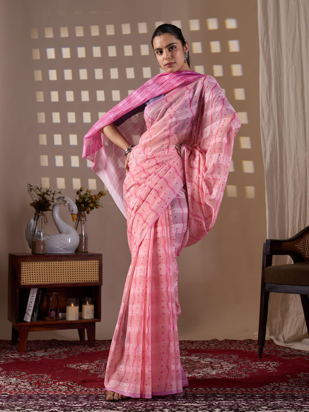 Pink Monsoon Printed Saree for Casual and Festive Wear